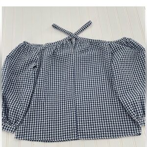 Miss me gingham style top- off the shoulder